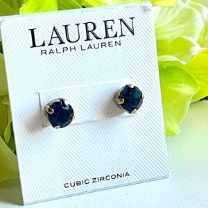 Ralph Lauren Dark Blue Cubic Zirconia Earrings